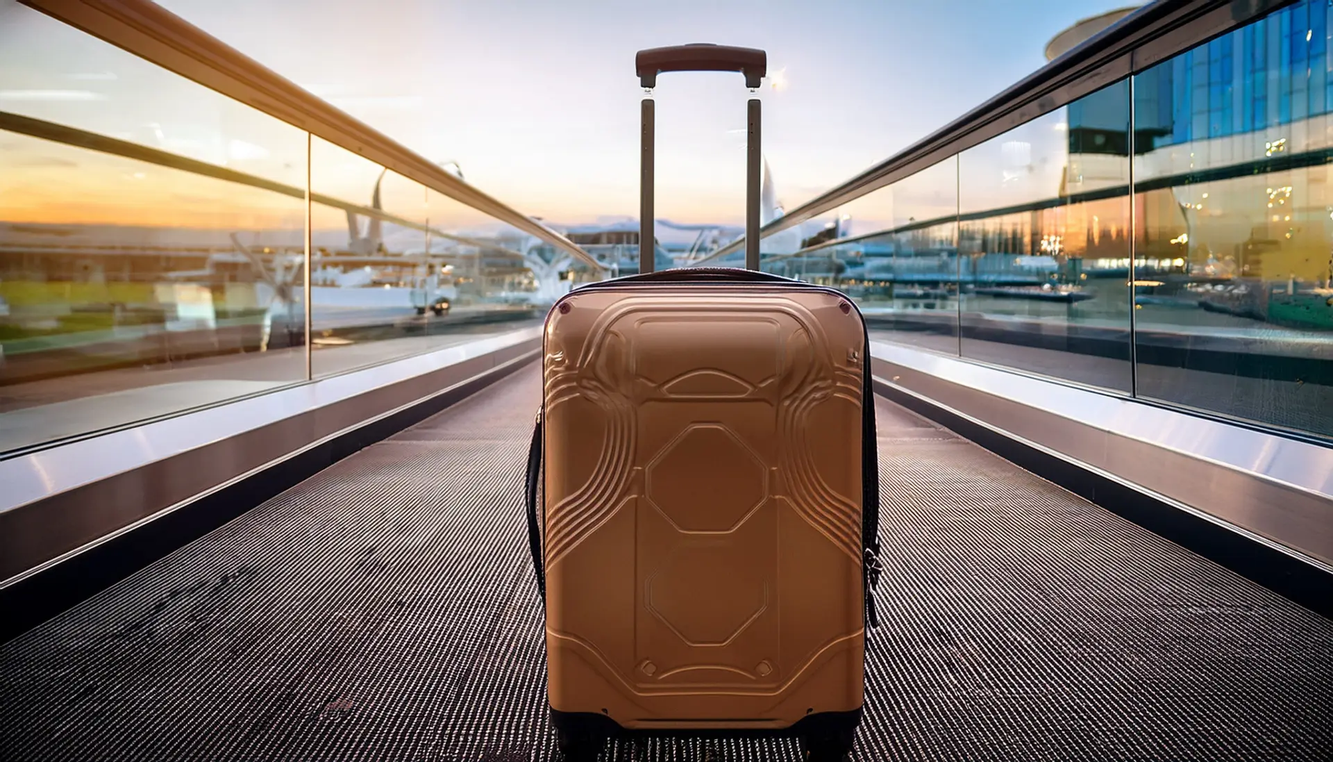 Airport luggage carousel where bed bugs transfer between suitcases during travel