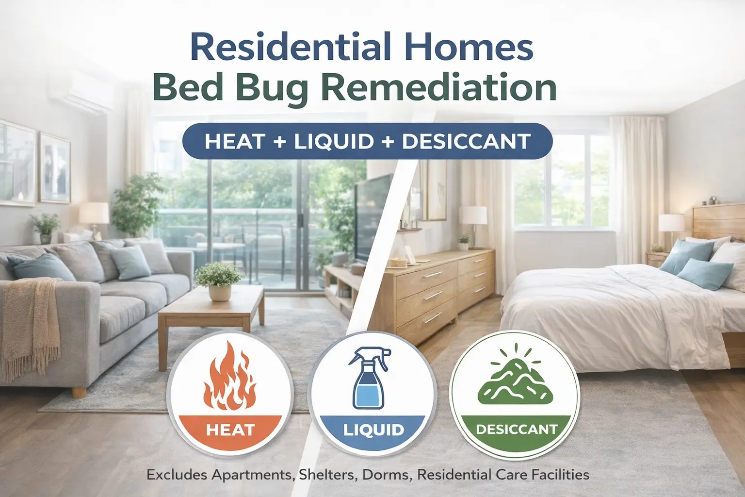 Residential home prepared for professional bed bug heat treatment service